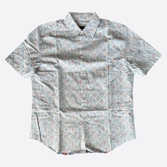 Louis Vuitton White Multicolor Embroidered Monogram Button Up Shirt - Picture 1 of 8